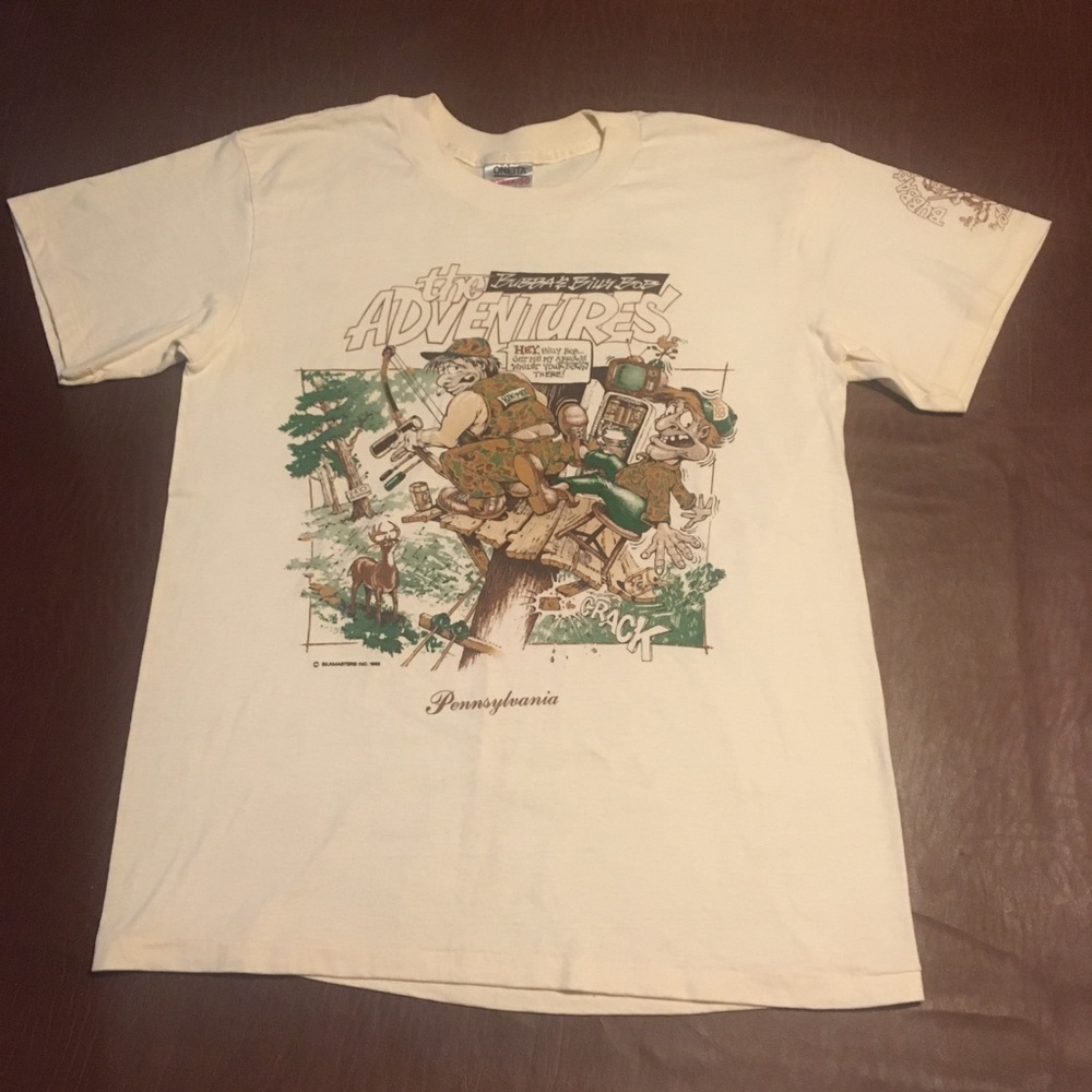 Vtg 1988 Funny Deer Hunting Tee 80s 90s L